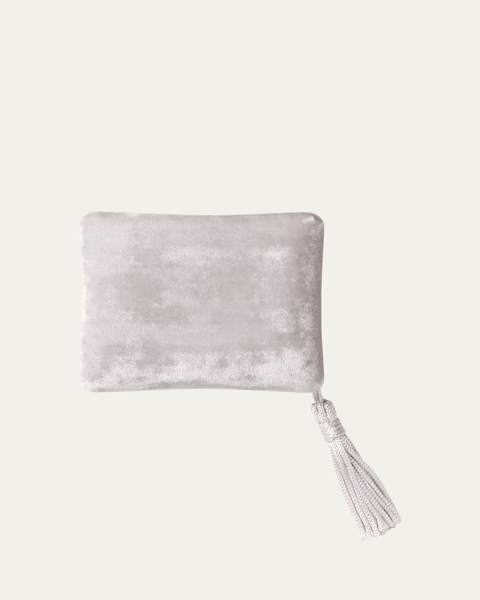 Velvet Small Jewelry Box in Silver, 10.5cm
